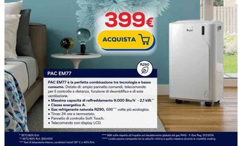 Euronics DeLonghi PAC EM77 offerta