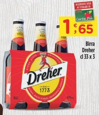 Crai Birra Dreher cl 33 x 3 offerta