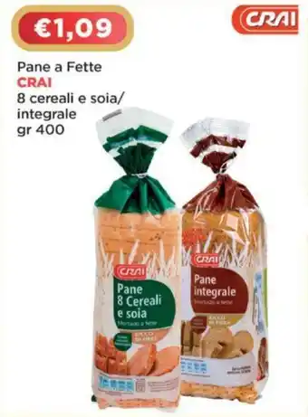Crai Pane a Fette CRAI 8 cereali e soia/ integrale gr 400 offerta
