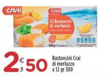 Crai Bastoncini Crai di merluzzo x 12 gr 300 offerta