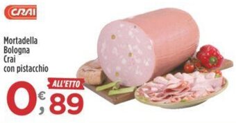 Crai Mortadella Bologna Crai con pistacchio offerta