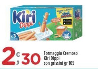 Crai Formaggio Cremoso Kiri Dippi con grissini gr 105 offerta