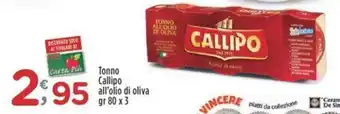 Crai Tonno Callipo all'olio di oliva gr 80 x 3 offerta