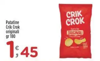 Crai Patatine Crik Crok originali gr 180 offerta