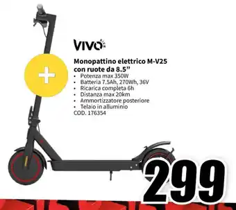 MediaWorld VIVO Monopattino elettrico M-V25 con ruote da 8.5" offerta