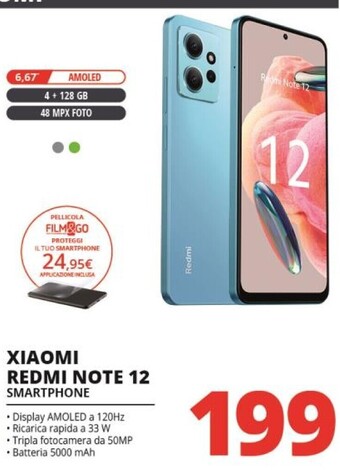 Comet Xiaomi redmi note 12 16,9 cm (6.67) doppia sim android 12 4g usb tipo-c 4 gb 128 gb 5000 mah blu offerta