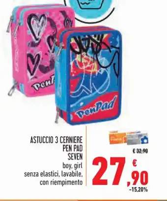 Conad Superstore ASTUCCIO 3 CERNIERE PEN PAD SEVEN offerta