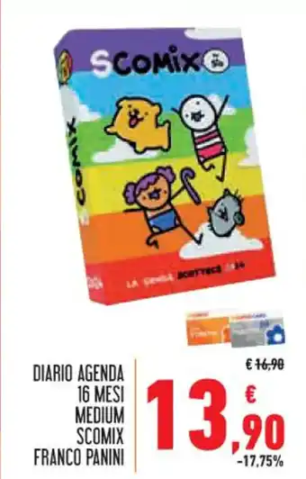 Conad Superstore DIARIO AGENDA 16 MESI MEDIUM SCOMIX FRANCO PANINI offerta