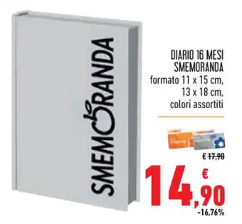 Conad Superstore DIARIO 16 MESI SMEMORANDA offerta