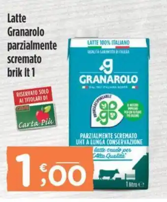 Crai Latte Granarolo parzialmente scremato brik It 1 offerta