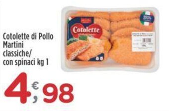 Crai Cotolette di Pollo Martini classiche/ con spinaci kg 1 offerta