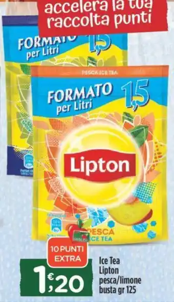 Crai Ice Tea Lipton pesca/limone busta gr 125 offerta