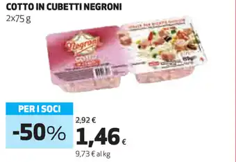 Coop Negroni Cotto in Cubetti 2x75g offerta