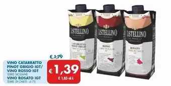 MD Discount Castellino vino catarratto pinot grigio igt/ vino rosso igt/ vino rosato igt offerta