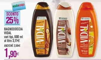 Coop BAGNODOCCIA VIDAL vari tipi, 600 ml offerta