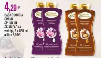 Coop BAGNODOCCIA CREMA SPUMA DI SCIAMPAGNA vari tipi, 2 x 650 ml offerta