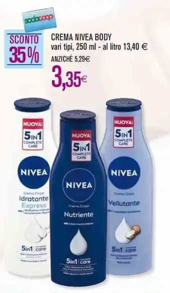 Coop CREMA NIVEA BODY vari tipi, 250 ml offerta