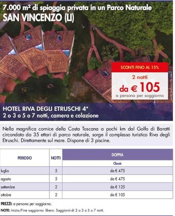 Esselunga HOTEL RIVA DEGLI ETRUSCHI 4 offerta