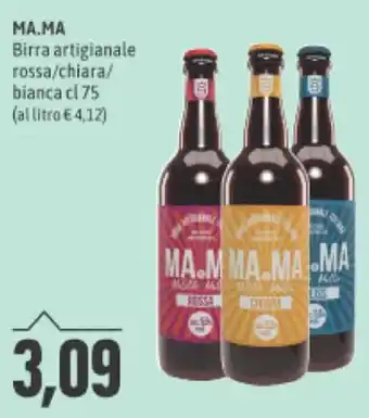 MA.MA Birra artigianale rossa/chiara/ bianca cl 75