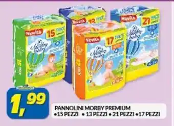 Risparmio Casa PANNOLINI MORBY PREMIUM •15 PEZZI •13 PEZZI •21 PEZZI •17 PEZZI offerta