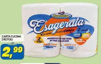 Risparmio Casa CARTA CUCINA 2 ROTOLI offerta
