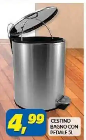 Risparmio Casa CESTINO BAGNO CON PEDALE 5L offerta