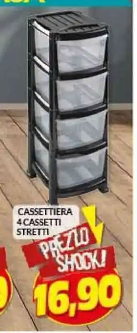 Risparmio Casa CASSETTIERA 4 CASSETTI STRETTI offerta