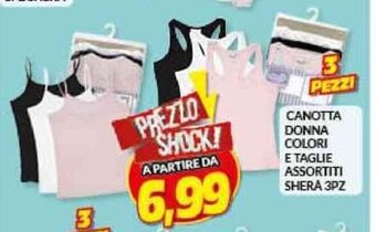 CANOTTA DONNA COLORI E TAGLIE ASSORTITI SHERA 3PZ