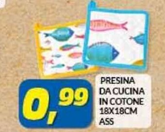 Risparmio Casa PRESINA DA CUCINA IN COTONE 18X18CM ASS offerta