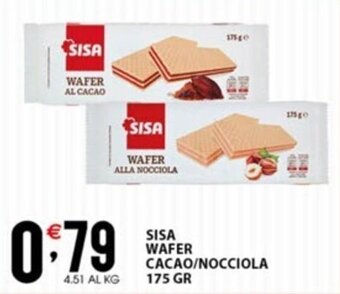 Sisa SISA WAFER CACAO/NOCCIOLA 175 GR offerta
