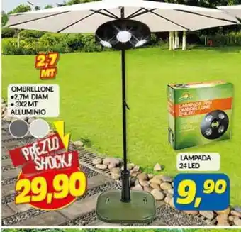 Risparmio Casa OMBRELLONE •2,7M DIAM •3X2 MT ALLUMINIO offerta