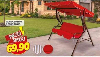 Risparmio Casa DONDOLO SLIM 3 POSTI ROSSO offerta