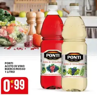 Sisa PONTI ACETO DI VINO BIANCO/ROSSO 1 LITRO offerta