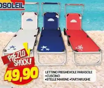 Risparmio Casa LETTINO PIEGHEVOLE PARASOLE +CUSCINO •STELLE MARINE •TARTARUGHE offerta