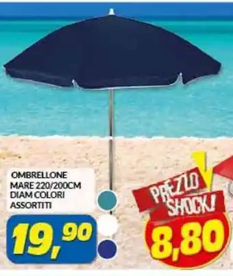 Risparmio Casa OMBRELLONE MARE 220/200CM DIAM COLORI ASSORTITI offerta
