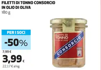 Coop Consorcio in Olio di Oliva Filetti di Tonno 180g offerta