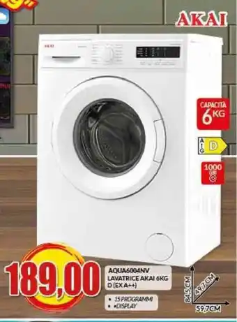 Risparmio Casa AKAI AQUA6004NV LAVATRICE AKAI 6KG D(EXA++) offerta