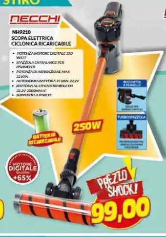 Risparmio Casa NECCHI NH9210 SCOPA ELETTRICA CICLONICA RICARICABILE offerta