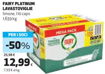 Coop Fairy Platinum Lavastoviglie 110 caps 1639kg offerta