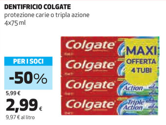 Coop Colgate Dentifricio 4x75ml offerta