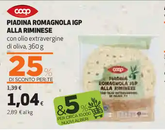 Coop Coop Piadina Romagnola IGP Alla Riminese 360g offerta