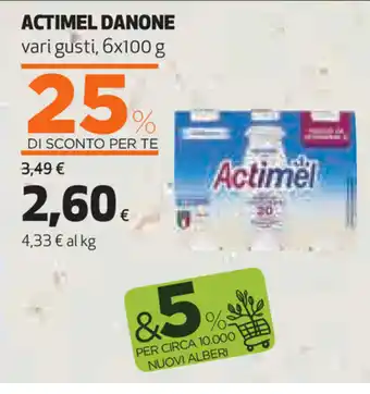 Coop Danone Actimel 6x100g offerta