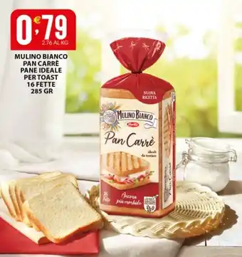 Sisa MULINO BIANCO PAN CARRÈ PANE IDEALE PER TOAST 16 FETTE 285 GR offerta