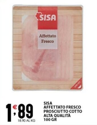 Sisa SISA AFFETTATO FRESCO PROSCIUTTO COTTO ALTA QUALITÀ 100 GR offerta