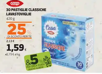 Coop Coop 30 Pastiglie Classiche Lavastoviglie 420g offerta