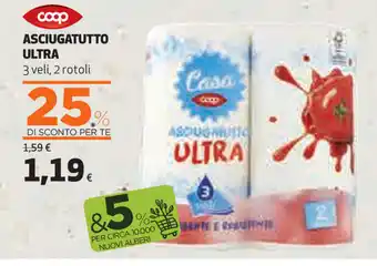 Coop Coop Asciugatutto Ultra 3 veli 2 rotoli offerta