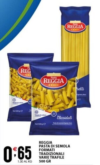 Sisa REGGIA PASTA DI SEMOLA FORMATI TRADIZIONALI VARIE TRAFILE 500 GR offerta