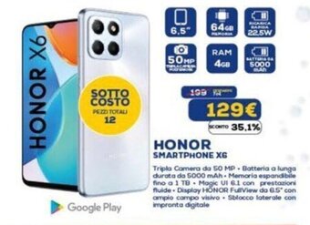 Euronics HONOR SMARTPHONE X6 offerta
