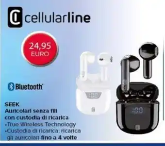 Euronics cellularline SEEK Auricolari senza fill con custodia di ricarica offerta
