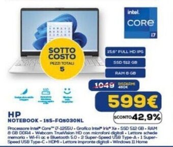 Euronics HP NOTEBOOK-15S-FQ5030NL offerta